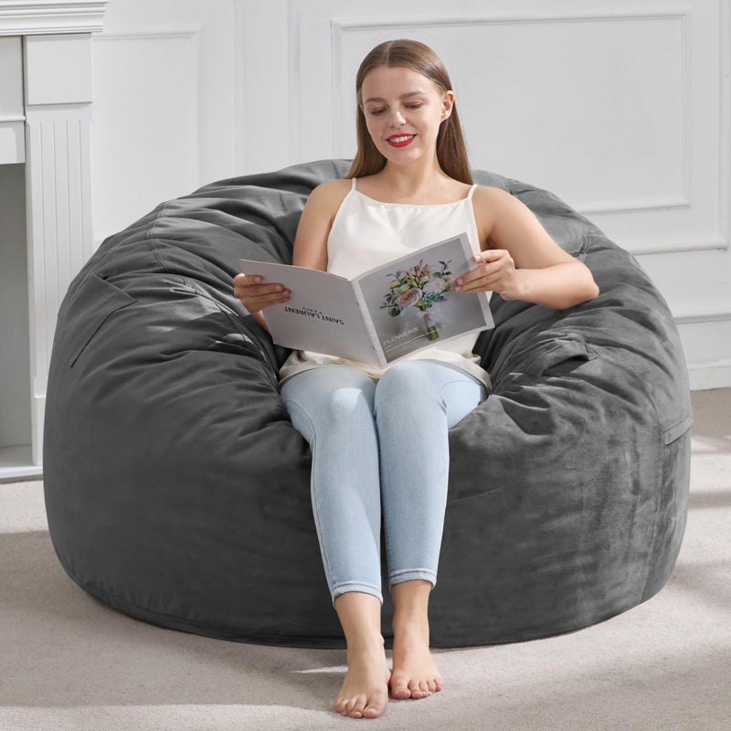Hobestluk 3FT Bean Bag Chair Giant Bean Bag Chairs for Adults Large Bean Chairs with Removable Cover, Beanbag Chair with Filler, Adult Bean Bag Chairs for Living Room, Bedroom - Image 1