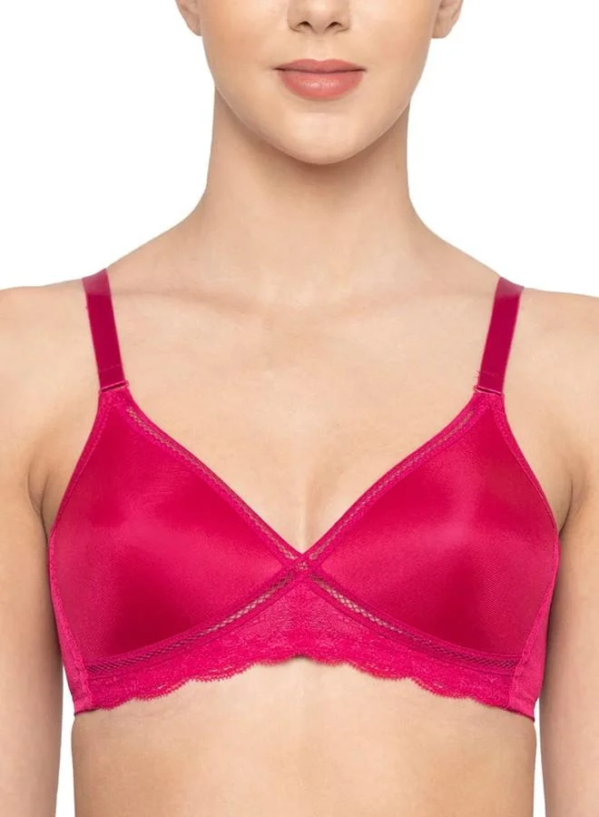 ترايامف Triumph International Corsina Elegant Lace Bra for Women | Minimizer 32B, Pink Non-Wired Padded T-Shirt Bra | Stylish Full Coverage Comfort | Pack of 1