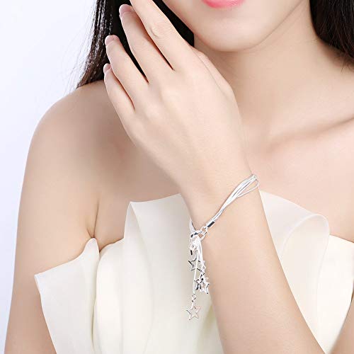 YouBella Jewellery Silver Plated Stylish Latest Crystal Bracelet Bangle Jewellery For Girls and Women (Stars) - Image 2