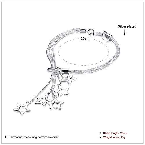 YouBella Jewellery Silver Plated Stylish Latest Crystal Bracelet Bangle Jewellery For Girls and Women (Stars) - Image 4