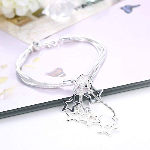 YouBella Jewellery Silver Plated Stylish Latest Crystal Bracelet Bangle Jewellery For Girls and Women (Stars) - Image 3