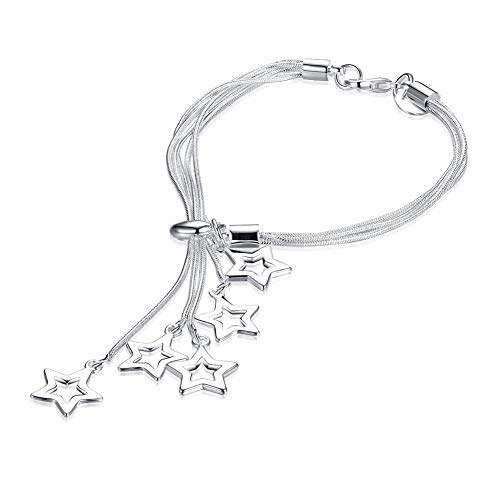 YouBella Jewellery Silver Plated Stylish Latest Crystal Bracelet Bangle Jewellery For Girls and Women (Stars) - Image 1