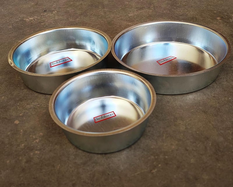 FLIXBLOOM FLIXBLOOM Special Aluminium Cake Mould Tray Cake Mould Bakers Silver Now Make Cake at Home Ideal for Cakes Cheesecakes and More Round Shape Combo 3 Pcs  - Image 1