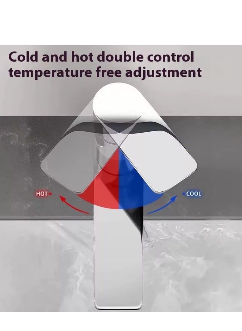 Kitchen Faucet with Lever Handle, Durable Modern Design, Single Handle Premium, Solid Brass Basin Sink Faucet Mixer Water Despencer  silver - Image 5