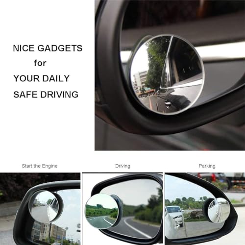 Nirency Adjustable Blind Spot Mirror for Car, Rear View Mirror for Car, Rear View Wide Angle Mirror for car (Pack of 2) - Image 4