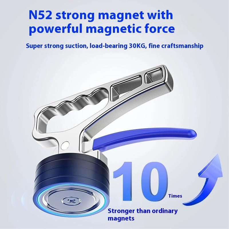 30 كجم رافع مغناطيسي فائق القوة، أداة محمولة ثقيلة لالتقاط المغناطيس النيوديميوم مع تحرير سريع - Image 4
