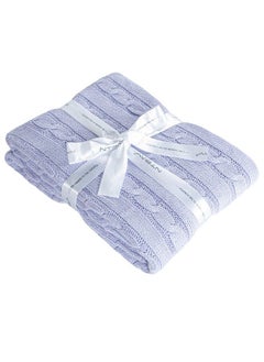100% Pure Cotton Cable Knit Toddler Blanket Super Soft Warm Breathable 30X40 Baby Blanket For Crib Stroller Nursery Travel Newborn 30X40 Inches Light Purple