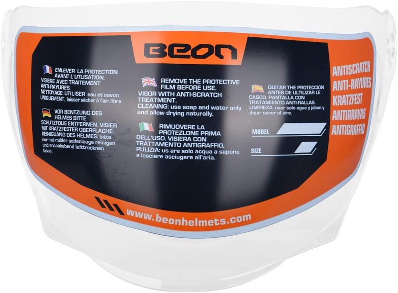 BEON Open Face Motorcycle Helmet for Adults, DOT Approved, 3/4 Retro Vespa Helmet with Dual Visors - Image 2