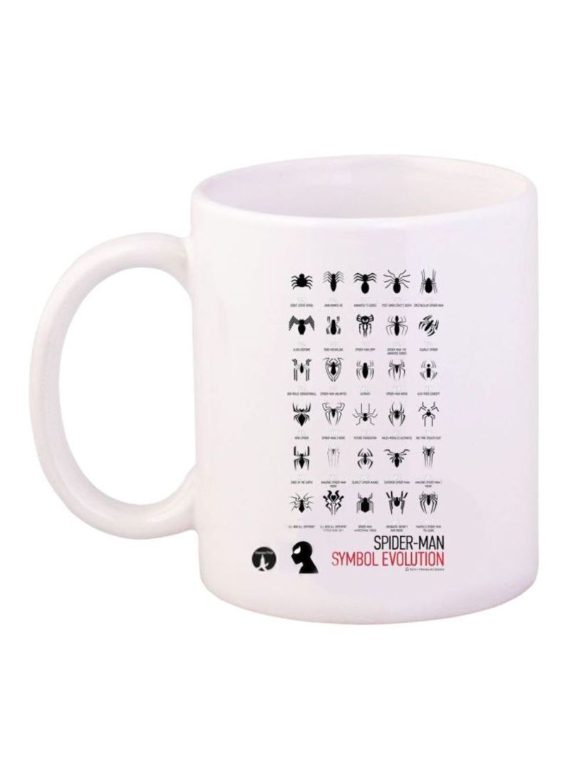 Spiderman Printed Coffee Mug White/Black Standard Size