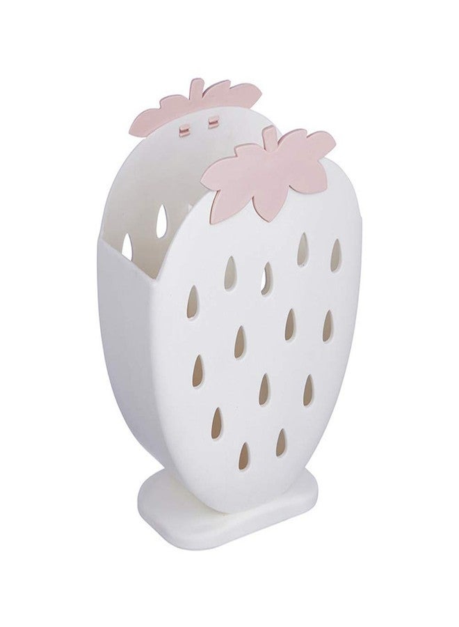 AKOAK 1 Pack Strawberry Chopsticks Stand, Cutlery Storage Box, Suitable for Storing Spoons, Chopsticks, Spoons, Knives and Other Kitchen Utensils (Creamy White) - Image 1