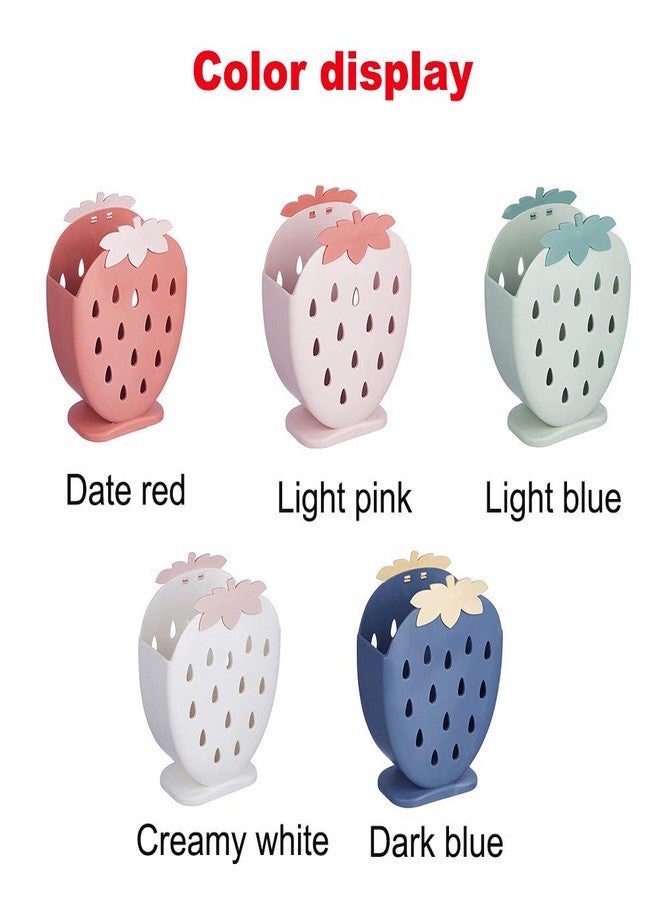 AKOAK 1 Pack Strawberry Chopsticks Stand, Cutlery Storage Box, Suitable for Storing Spoons, Chopsticks, Spoons, Knives and Other Kitchen Utensils (Creamy White) - Image 5