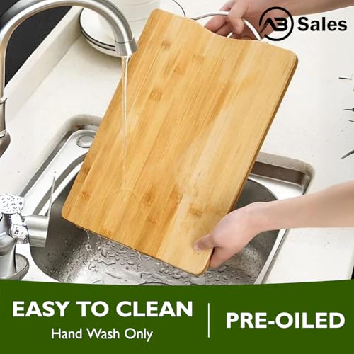 AB SALES Cutting Board for Kitchen with an Aluminium Handle - Heavy Duty Stain Resistant Non Slip Chopping Board - Durable Smooth, 32X22X1.8 cm - Image 5