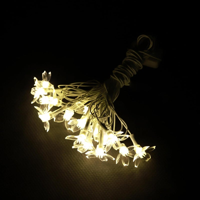 Lexton 2 Meter 16 LED Silicon Flower Fairy String Festival Lights Indoor Outdoor Home Decoration Series for Diwali Christmas Wedding Party Home Warm White Pack of 1 - Image 3