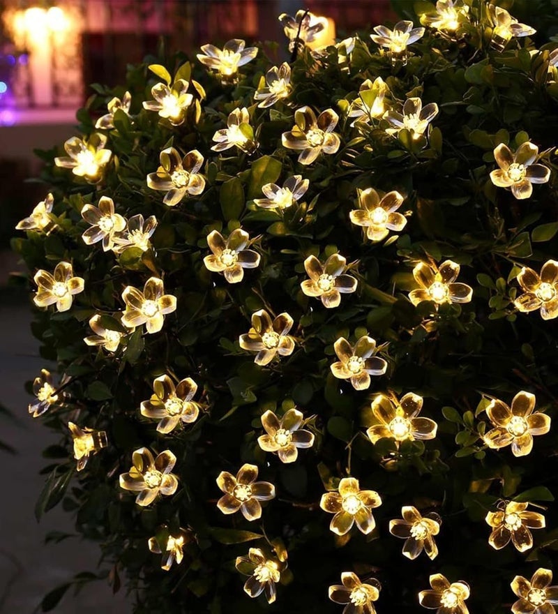 Lexton 2 Meter 16 LED Silicon Flower Fairy String Festival Lights Indoor Outdoor Home Decoration Series for Diwali Christmas Wedding Party Home Warm White Pack of 1 - Image 1
