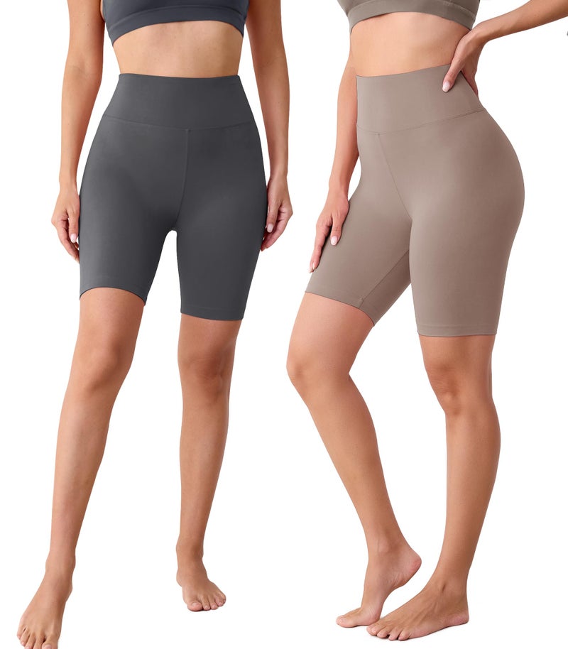 VALANDY Creamlush 4 Pack Biker Shorts Women-8" High Waisted Stretchy Soft Yoga Lounge Shorts - Image 2