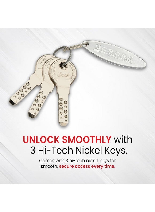 Link Disc Lock 90mm Padlock | Stainless Steel Body | Hardened Shackle | 3 Silver Keys with Hi-Tech Nickle | 1 Padlock | Made in India | 10 Years Warranty - Image 3