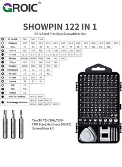 GROIC Precision Screwdriver Set, 122 in 1 Computer Screwdriver Kit, Laptop Screwdriver Sets with 101 Magnetic Drill Bits, Electronics Tool Kit Compatible for Computer, Tablet, PC, iPhone, PS4 Repair  - Image 2