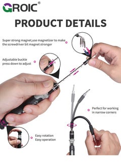 GROIC Precision Screwdriver Set, 122 in 1 Computer Screwdriver Kit, Laptop Screwdriver Sets with 101 Magnetic Drill Bits, Electronics Tool Kit Compatible for Computer, Tablet, PC, iPhone, PS4 Repair  - Image 3