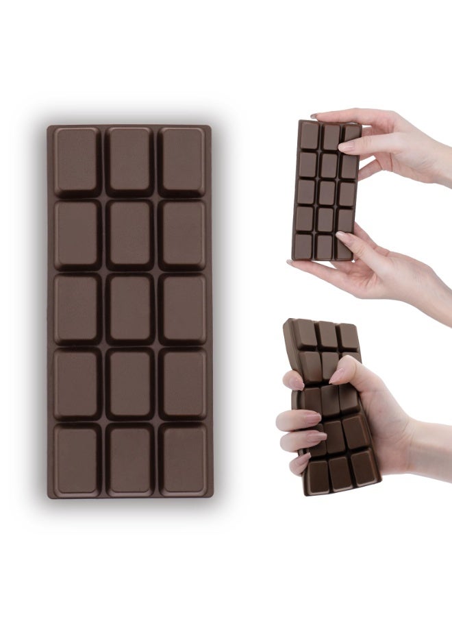 NYVIO 1pc Squishy Chocolate Squeeze Toys for Kids Adults, Slow Rising Black Chocolate Stress Balls for Boys Girls, Ultra Soft Handmade Food Sensory Fidget Toys Anxiety Relief for ADHD/ADD/Autism, Ideal Gifts - Image 1
