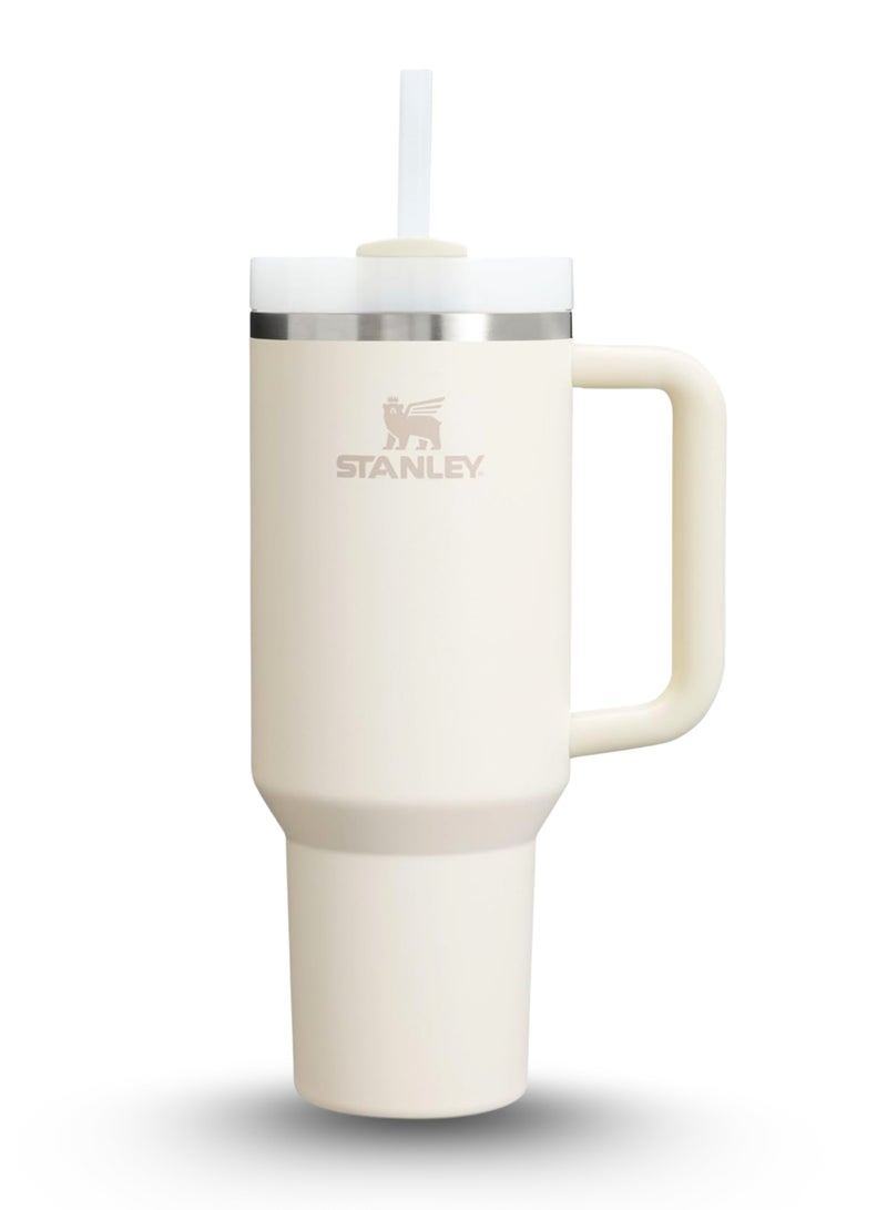 Stanley Quencher H2.0 Tumbler with Handle and Straw 40 oz | Flowstate 3-Position Lid | Cup Holder Compatible for Travel | Insulated Stainless Steel Cup | BPA-Free | Periwinkle Shimmer | Beige - Image 1