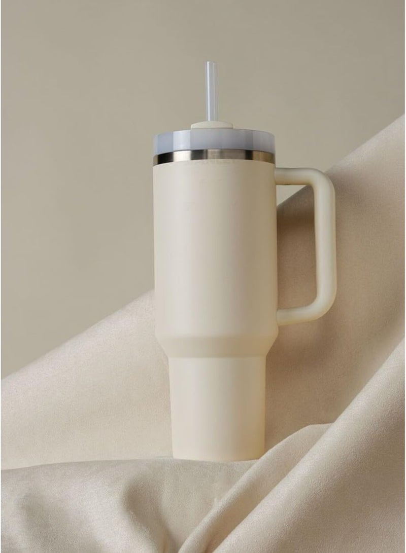 Stanley Quencher H2.0 Tumbler with Handle and Straw 40 oz | Flowstate 3-Position Lid | Cup Holder Compatible for Travel | Insulated Stainless Steel Cup | BPA-Free | Periwinkle Shimmer | Beige - Image 2