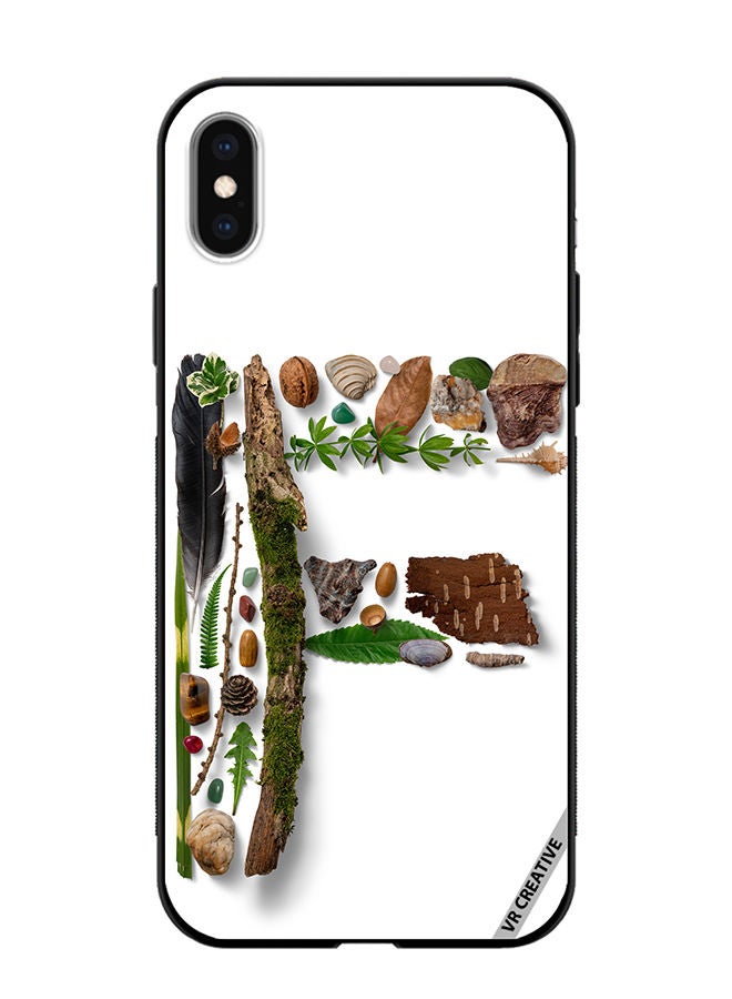 VR CREATIVE Protective Case Cover For Apple iPhone X/XS Alphabet F Design Multicolour - Image 1