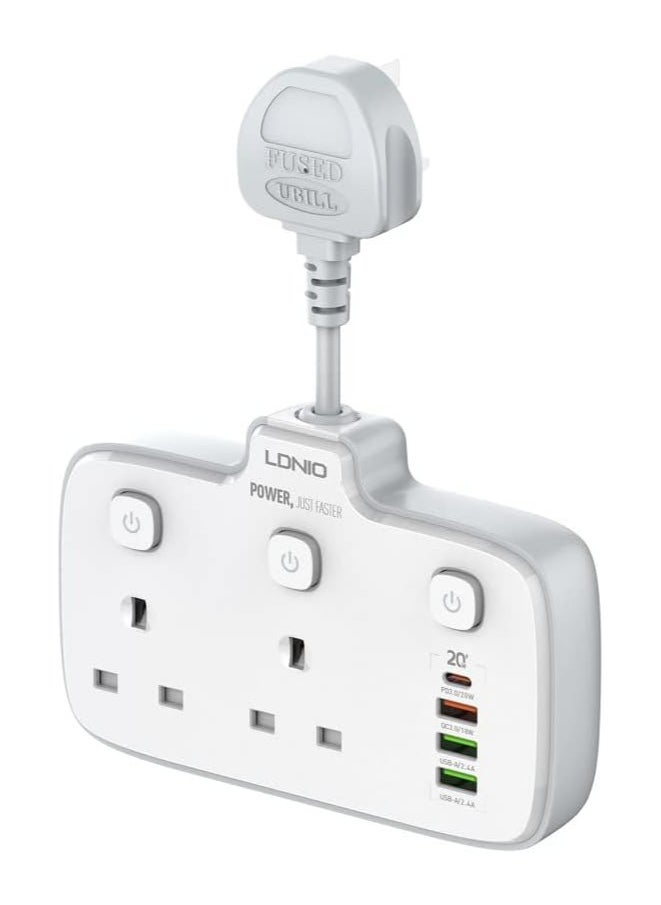LDNIO LDNIO SC2413 Universal Outlets Power Strip Tower 2 Outlet Wall Electric Plug PD 20W USB Power Cube Power socket  - Image 2