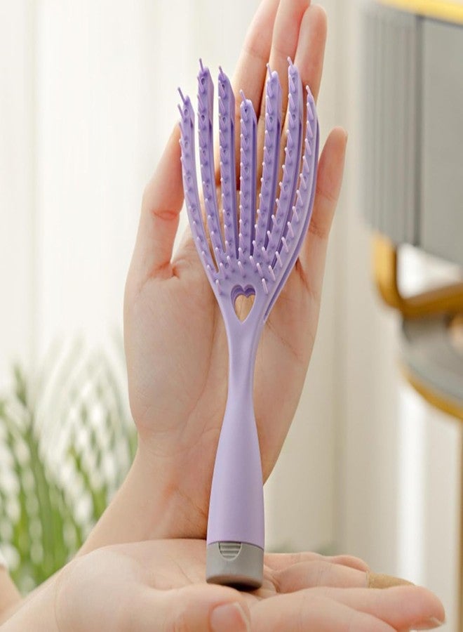 SHOPECOM فرشاة تصفيف الشعر من شوبكوم، فرشاة العناية بالشعر، فرشاة فك تشابك الشعر الرطب والجاف، فرشاة شعر بمشبك فاصل، فرشاة فك تشابك الشعر من صالونات التجميل، مشط للشعر الرطب والجاف - Image 3