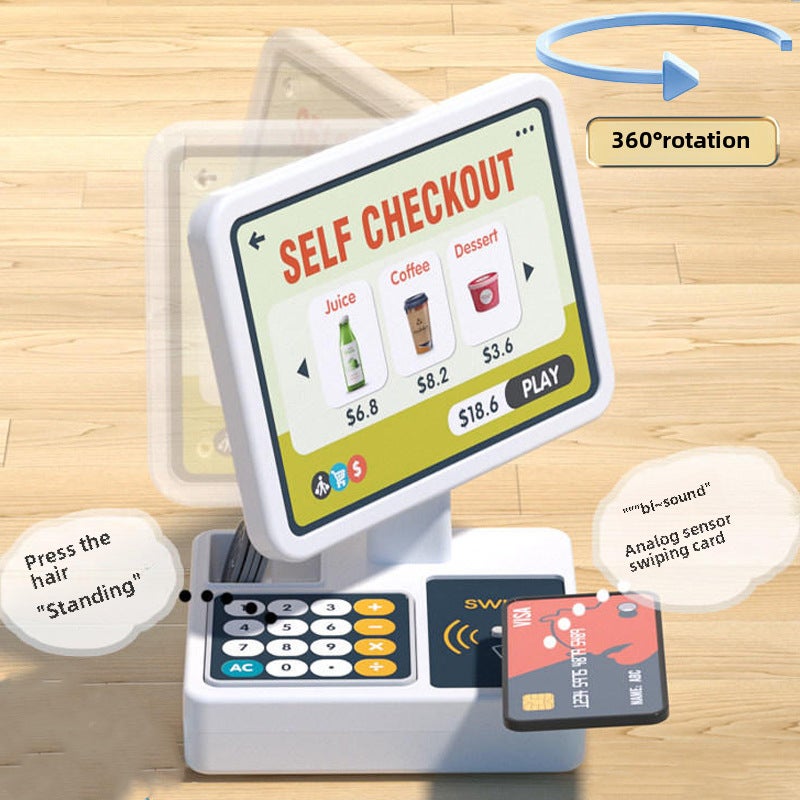 Hot New Product Simulation Vending Machine Play House Exquisite Gift Box Children's Supermarket Coffee Cash Register Toy suit([Yellow] Supermarket Vending Machine-Charging Edition) - Image 5