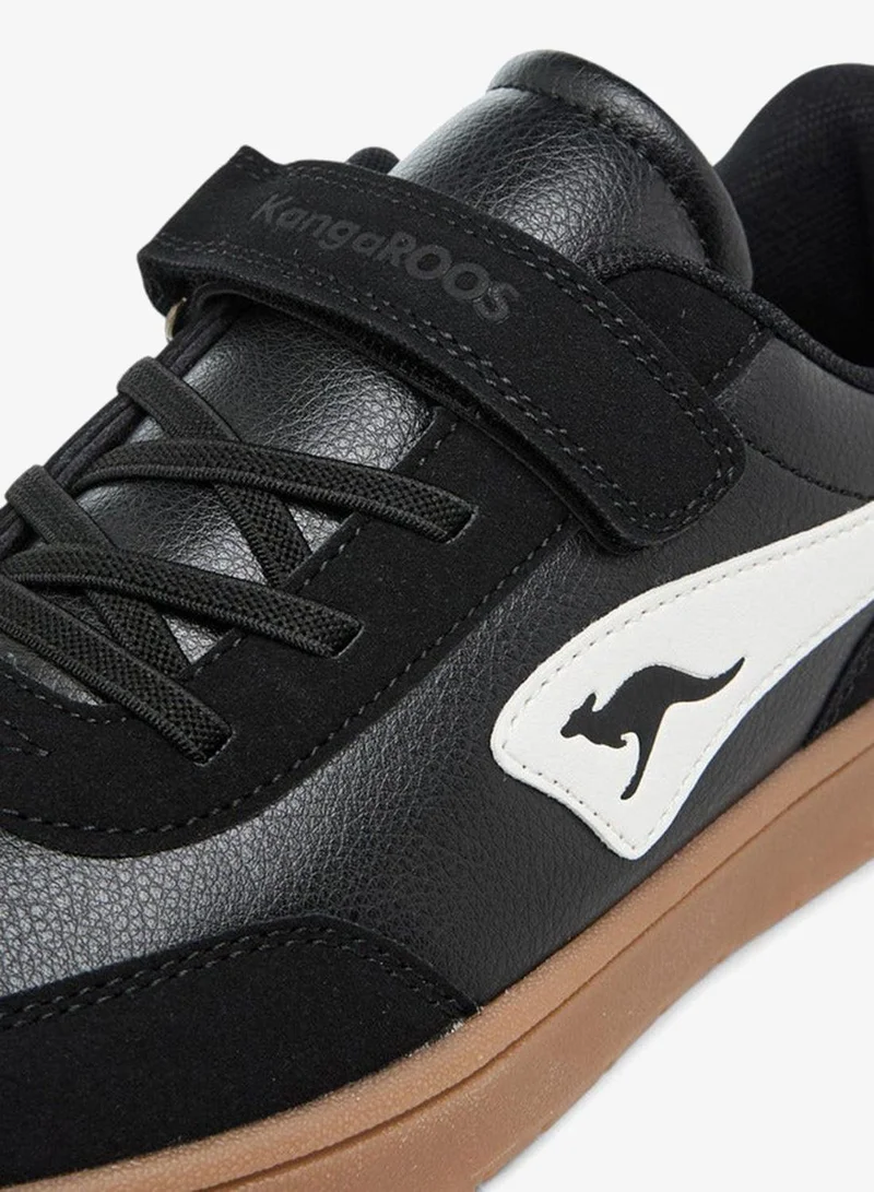 kangaROOS BLACK Women's Panelled Sneakers with Hook and Loop Closure for Women | Best Price UAE