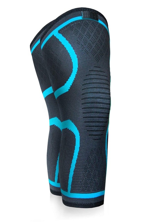 جيرن أكمام ضغط الركبة من جيرن (زوج) للرجال والنساء - دعم الركبة لالتهاب المفاصل، الرباط الصليبي الأمامي والرباط الجانبي الإنسي - دعامة الركبة للصالة الرياضية، الجري، التمارين الرياضية وغيرها من الرياضات - كم الركبة لرفع الأثقال (أزرق، كبير) - Image 1