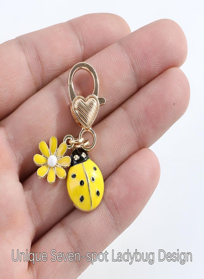 SAMIQU Adorable Ladybug Keychain (4 Pack) - Colorful Ladybug Charm with lovely daisy for Car Keys, Purse, Backpack - Charming Insect Key Rings, Unique Gifts for Women & Animal Lovers - Image 4