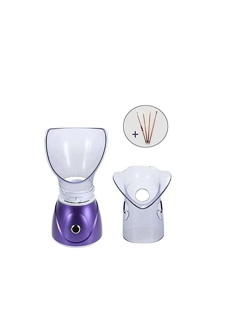 Osenjie - Facial Steamer + Acne Removal Kit, Professional Sinus Steam Inhaler Face Skin Moisturizer Facial Mask Spa with Aromatherapy Diffuser (Classic type+Acne Removal Kit, Purple) - Image 1