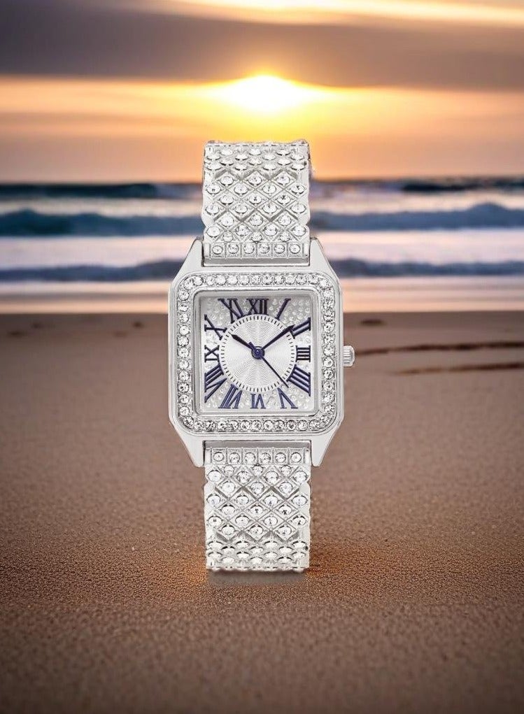 Shining Jewelry Square Quartz Women's Watches, Gift For Women - Image 1