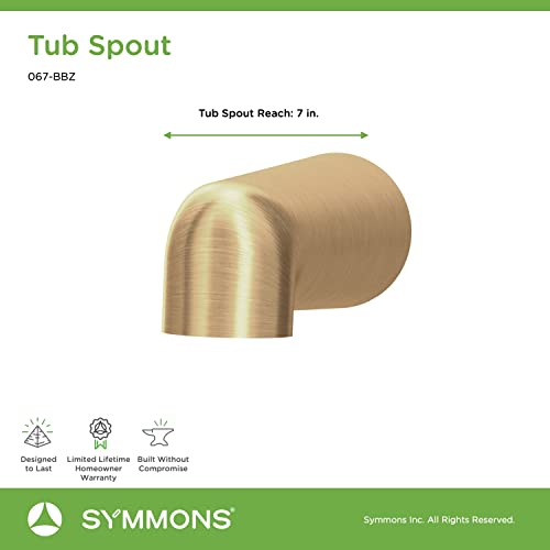 Symmons 067-BBZ Dia Non-Diverter Tub Spout in Brushed Bronze Large - Image 2