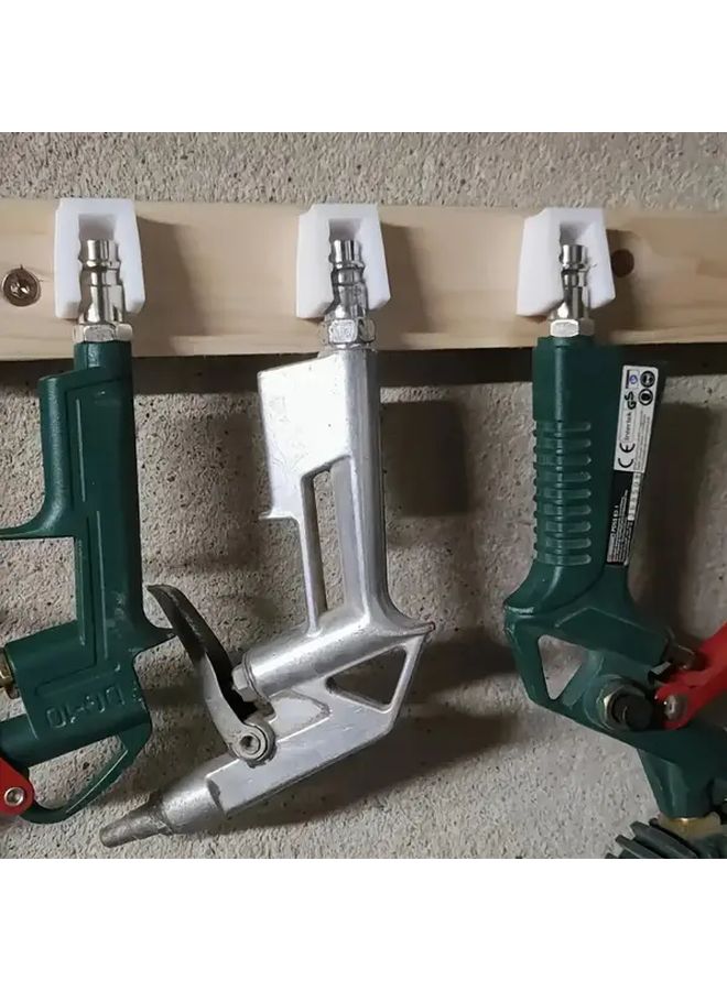 White Wall Mount Air Tool Organizer 4pcs Heavy Duty Plastic Garage Workshop Storage - Image 3