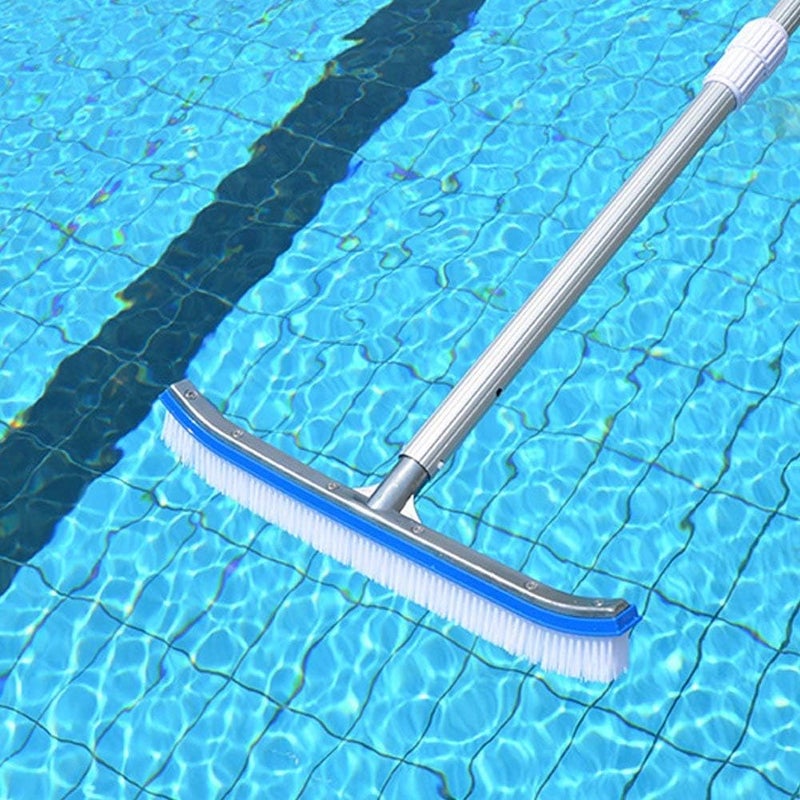 Lalapool Swimming Pool Wall & Tile Brush,18" Heavy Duty Vinyl Polished Aluminum Back Cleaning Brush Head Designed for Cleans Walls, Tiles & Floors, Nylon Bristles Brush Head with EZ Clips (Pole not Included) - Image 5
