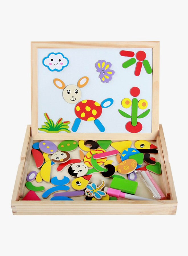 Wood Mother Children's Wooden Puzzle Magnetic Double-Sided Drawing Board Spelling Music Educational Toys  Direct - Image 2