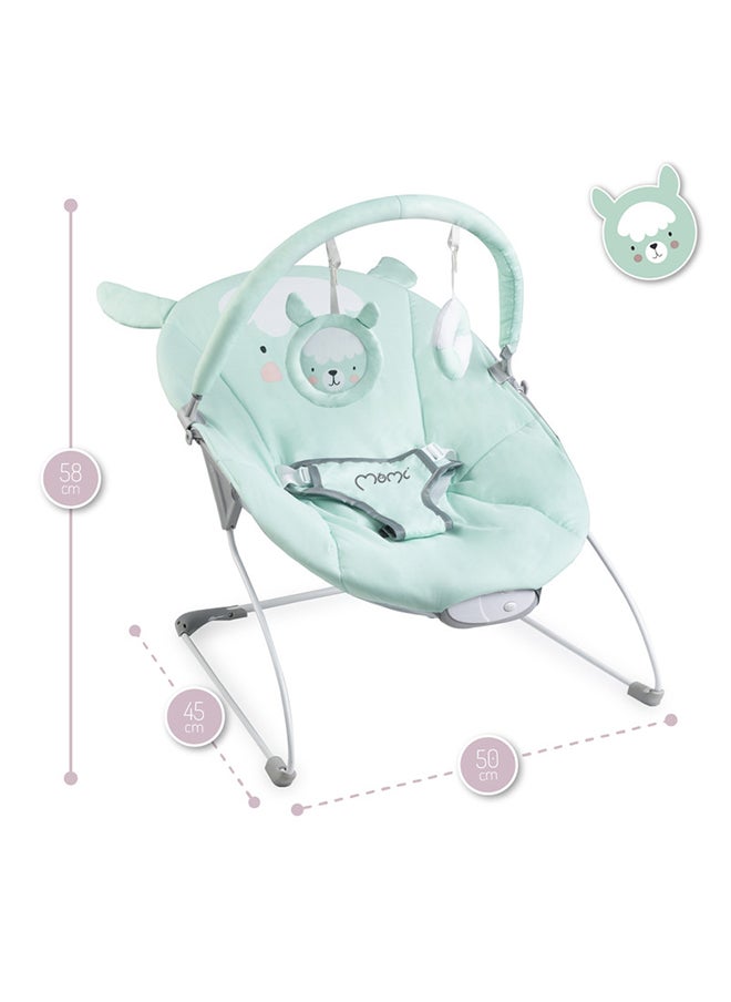 Momi Glossy Lama Lightweight Baby Recliner Bouncer, Sensory Unit With 8 Melodies Vibrations, 3Point Safety Belt, Foldable, Anti-Slip Pad  - Image 3