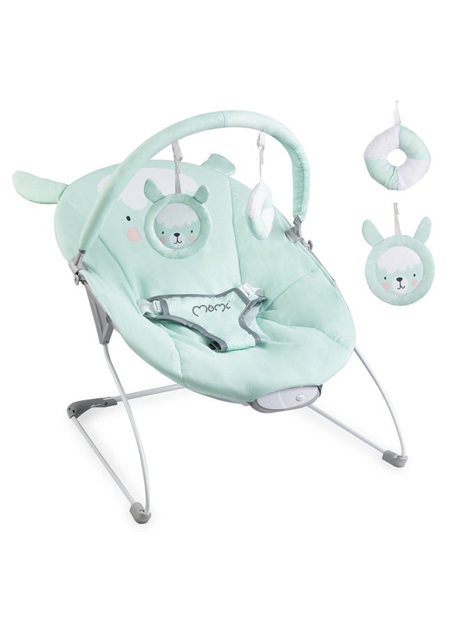Momi Glossy Lama Lightweight Baby Recliner Bouncer, Sensory Unit With 8 Melodies Vibrations, 3Point Safety Belt, Foldable, Anti-Slip Pad  - Image 2