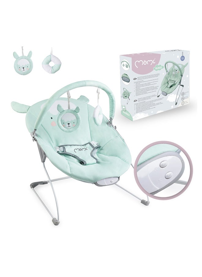 Momi Glossy Lama Lightweight Baby Recliner Bouncer, Sensory Unit With 8 Melodies Vibrations, 3Point Safety Belt, Foldable, Anti-Slip Pad  - Image 5