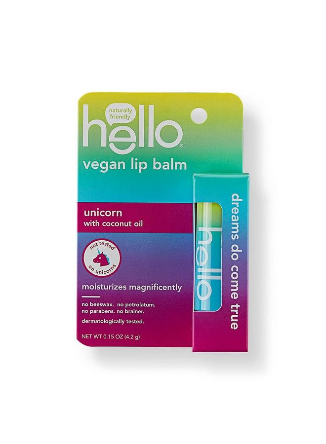 Hello Moisturizing Vegan Lip Balm Unicorn Beeswax Free Petrolatum Free And Parabens Free 015 Ounce 1 Pack - Image 4