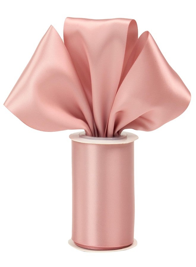 DINDOSAL Blush Pink Double Faced Satin Ribbon 3 Inch Thick Rose Gold Silk Ribbon for Wedding Decor, Chair Sash, Gift Wrapping, Party Favor, Flower Arrangement, Craft Supplies, Bows - 10Yards - Image 1