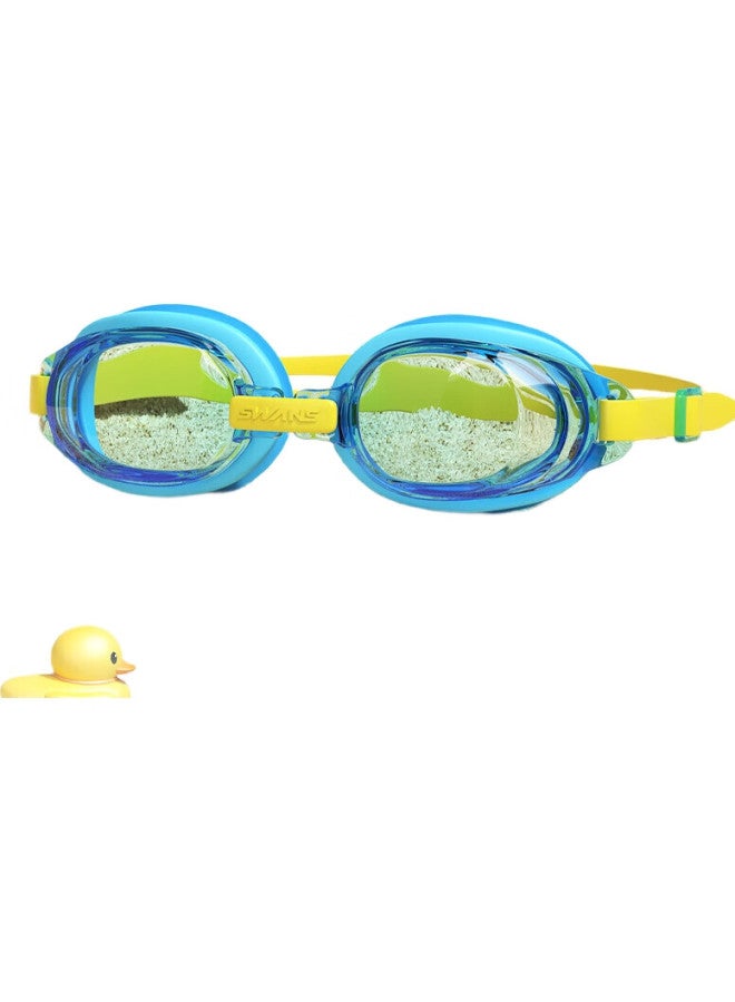 Swans Children'S Swimming Goggles And Swim Cap Set, Waterproof Anti-Fog High-Definition Professional Diving Goggles For Boys And Girls, Blue Yellow Blue Whale - Image 3