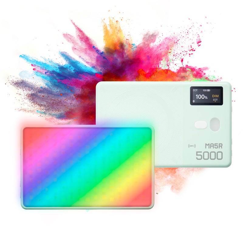 MA5R Magnetic Charging RGB Video Light Pocket LED Fill Light for Phone Photography Light 1800K-10000K Dimmabe 14 FX Effects Built-in Battery APP Control Work as Wireless Power Bank - Image 1