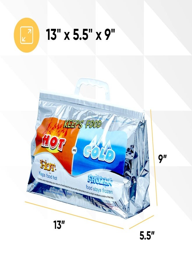 Superio Hot and Cold Insulated Bags for Food Delivery, Grocery Shopping Bags, Food Storage for Hot and Frozen Food for Travel, Disposable Cooler Bag, Reinforced Thermal Lunch Bag (1, 13"x5.5"x8.5") - Image 2