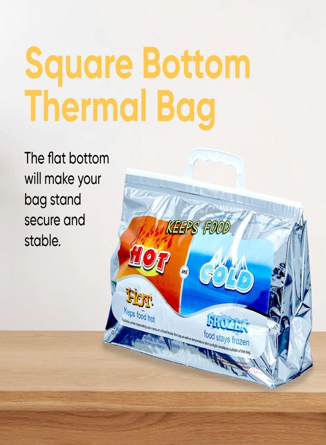 Superio Hot and Cold Insulated Bags for Food Delivery, Grocery Shopping Bags, Food Storage for Hot and Frozen Food for Travel, Disposable Cooler Bag, Reinforced Thermal Lunch Bag (1, 13"x5.5"x8.5") - Image 3