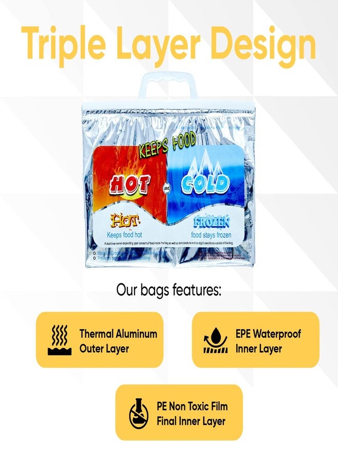 Superio Hot and Cold Insulated Bags for Food Delivery, Grocery Shopping Bags, Food Storage for Hot and Frozen Food for Travel, Disposable Cooler Bag, Reinforced Thermal Lunch Bag (1, 13"x5.5"x8.5") - Image 4