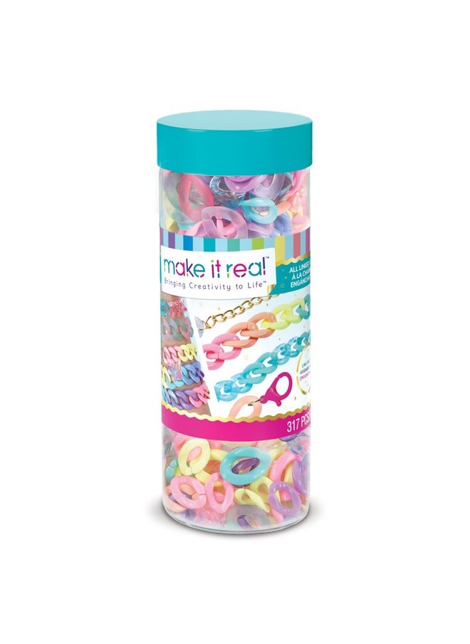 Make It Real Make It Real All Linked Up Bracelet Making Kit - DIY Charm Bracelet Kit for Girls 8-12  - Image 1