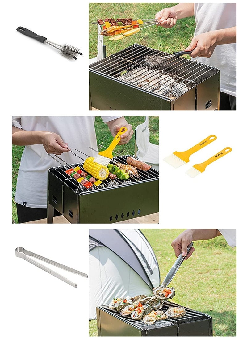 Arabest Barbecue grill, portable charcoal barbecue grill, small folding barbecue grill, suitable for family, outdoor picnic, hiking and other occasions  - Image 5